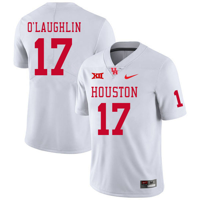 Men #17 Mike O'Laughlin Houston Cougars Big 12 XII College Football Jerseys Stitched-White